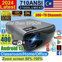 ราคา ห้องเรียนสมาร์ท LCD โปรเจคเตอร์ Android 9.0 4K 8K LED Full HD WiFi สําหรับแล็ปท็อปโทรศัพท์สํานักงานเลเซอร์ 3D Projektor Epson 影达仪 G80H (43009509421)