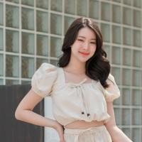 ราคา PORDEE T8เสื้อครอป เสื้อผ้าฝ้ายผู้หญิง ผ้าฝ้ายแขนตุ๊กตา (17948610956)