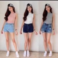 ราคา เสื้อคอเต่า มี2สี ขาว เทา แขนกุด (95126019)
