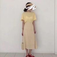 ราคา ชุดเซ็ทเสื้อยืดสีเหลือง+กระโปรงลายจุดสีเหลืองอ่อน (2718138181)