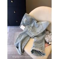 ราคา กวางโจวสิบสาม-เส้น ผู้หญิงสไตล์เกาหลีปักร้อนเจาะขนนก ผ้าแจ็คการ์ด กางเกงยีนส์ 2026 ฤดูใบไม้ผลิสีฟ้าอ่อนกางเกงตรง (48202346205)