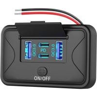 ราคา 78W 4-Port 12V USB Wall Outlet Dual 36W PD&18W QC3.0 Fast Charging Surface-Mount Socket with Switch (57654923133)