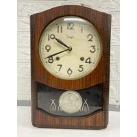 ราคา [นาฬิกามือสองญี่ปุ่น] #W28 นาฬิกาแขวนไม้ไขลาน Meiji made in Japan จอกระจก บอดี้ไม้ นาฬิกา vintage clock (26051514971)