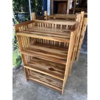 ราคา ชั้นวาง4ชั้นระแนงไม้สักทองแท้100% ❤️ (18841308443)