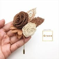 ราคา Lapel pin / พินติดสูท / เข็มกลัดติดสูท / ดอกไม้ติดสูท / ช่อดอกไม้ติดเสื้อ/เข็มกลัดดอกไม้ โทนน้ำตาล (1033504951)