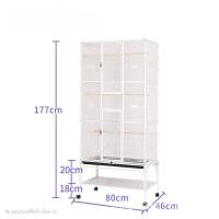 ราคา กรงนกขนาดใหญ่พิเศษ 3 ชั้น พร้อมล้อเลื่อนและพื้นที่เก็บของ (40711988810)