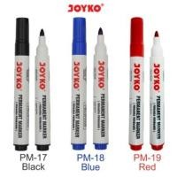 ราคา MERAH PERMANENT MARKER PM-17 PM-19 JOYKO BLACK RED PERMANENT RED PM 17 ROUND TIP DURABLE ATK PM17 (46804013597)