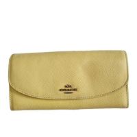 ราคา กระเป๋าตังค์มือสอง Coach สีเหลือง ของแท้ สินค้าจากร้านญี่ปุ่นมือสอง พร้อมส่ง กระเป๋าสตางค์ใบยาวสีเหลือง Long Wallet (14136391288)