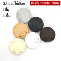 ราคา ช่องร้อยจัดเก็บสายไฟ โต๊ะคอม โต๊ะทำงาน พลาสติกทรงกลม ขนาดรูเจาะ 70มม. ลึก 20มม. เลือกสีได้ (3186815392)