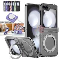 ราคา Slim Armor Rotatable Magnetic Ring Holder Stand Case Samsung Galaxy Z Flip 6 7 7FE Z Flip 5 Z Flip 4/3 Full บานพับหมุนป้องกันปลอกรองรับชาร์จไร้สาย Covr (27613982441)