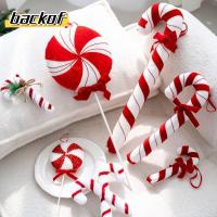 ราคา BACKOF แขวนกํามะหยี่คริสต์มาส, ไม้เท้าสีแดงสีขาวจําลองขนม Cane ตกแต่ง, โฟม Flocking Candies เครื่องประดับต้นคริสต์มาส (53050840994)