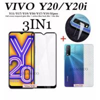 ราคา 3in1 ฟิล์มเลนส์กล้อง + ฟิล์มกระจกเต็มจอ+ ฟิล์มหลัง For Vivo Y20 ฟิล์มกันกระแทกขอบดำ (6461479887)