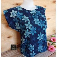 ราคา เสื้อผ้าฝ้าย สีม่อฮ่อม กัดลายดอก เสื้อพื้นเมือง (1818112482)