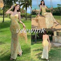 ราคา Veewink เดรสเกาะอกลายดอกไม้ ผูกเชือกเปิดหลัง ทรงเข้ารูปหางปลา ลดน้ำหนัก สไตล์ฝรั่งเศส หวาน สวยปัง (49307177111)
