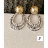 ราคา South sea deep gold earring stud มุกสวย เงา รอยน้อย ตัวเรือนเงินแท้ค่ะ (11699390634)