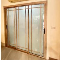 ราคา (ถูกที่สุด)YTประตูบานเลื่อนซ้อน3บานอิสระสไตล์มูจิ กรอบอะลูมิเนียมลายไม้ กระจกขุ่น (25476832563)