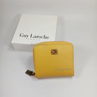 ราคา Guy Laroche แท้!! กระเป๋าสตางค์ผู้หญิงใบสั้น ซิปรอบ-ประกบ สีเหลือง หนังแท้ หนังลาย อะไหล๋สีทอง (26170724577)