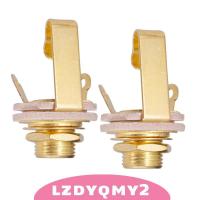 ราคา [Lzdyqmy2] 2 ชิ้นกีตาร์ไฟฟ้าเบสทองเหลือง 6.35 มม.1/4 "โมโนแจ็คซ็อกเก็ตปลั๊ก - เงิน (58007597558)