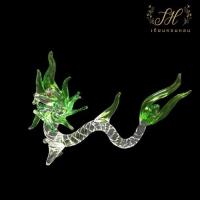ราคา พญานาค พญานาคจำลอง งานเป่าแก้ว สีเขียว (5748789269)