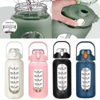 ราคา C 2024 New 46Ml/1656Ml/182Ml Glass With Silicone Straw Sleeve And Time Marker Camping Home Office G (48451955792)