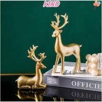 ราคา In StockKIND 2PCS ตุ๊กตากวางเรนเดียร์คริสต์มาส,นั่งยืนกวางเรซิ่นประติมากรรมกวาง,ตุ๊กตาขนาดเล็กกวางรูปปั้นห้องนอน (58153940033)