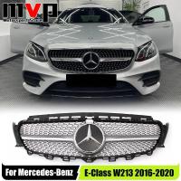 ราคา Chrome Diamonds Style Bumper Grille With Silver Border 3D Star Emblem Logo For Mercedes Benz E-Clas (45302554643)