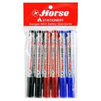 ราคา ปากกาไวท์บอร์ด (แพ็ค6ด้าม) คละสี ตราม้า H-22 (2699382287)