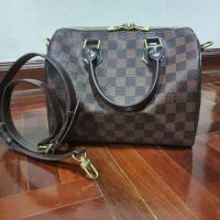 ราคา sale ราคาสุดคุ้ม กระเป๋าหลุยส์ speedy B 25 สปีดี้ มีสาย ลายตาราง damier (3773068586)