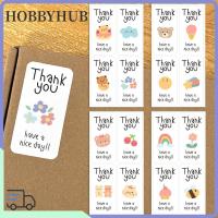 ราคา HOBBYHUB 100/200 ชิ้นปิดผนึกป้ายตกแต่ง,การ์ตูนกาวปิดผนึกสติกเกอร์,แฟชั่นขอบคุณ DIY สแควร์สติกเกอร์ตกแต่งของขวัญกล่อง (53407696023)