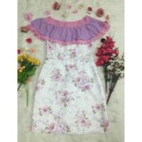 ราคา ้เดรสคอปาด สีชมพูม่วง (69459574)