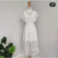 ราคา ชุดเดรส​สีขาว​ งานปักผ้าลูกไม้​ทั้งตัว​ มีซับใน​อย่างดี​ งานสวยใหม่มาก (11833967621)