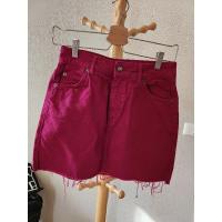 ราคา กระโปรงยีนส์ topshop สีชมพู (19266718656)