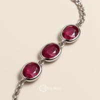 ราคา Nitty's Gems | สร้อยข้อมือเงิน 925 พลอยพิงค์ทัวร์มาลีน ชุบทองคำขาว 18K (40318899029)