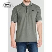 ราคา เสื้อยืดโปโลผู้ชาย Slazenger Tipped ไซส์ยุโรป (สี Khaki Marl) (41777780583)