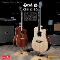 ราคา กีตาร์โปร่งไฟฟ้า Kazuki KZ413C-EQ KQ-1 ไซส์ 41นิ้ว พร้อมกระเป๋า + ปิ๊ก + ประแจ (46153383445)