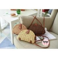 ราคา 2pigs กระเป๋าสานทรงกล่องครึ่งวงกลม P039 (2135197790)