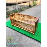 ราคา @Sakthong ชั้นวางของไม้สัก 2 ชั้น หลังข้างซี่ กว้าง 1 เมตร ไม้สักทอง (7570767541)