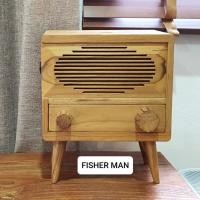 ราคา ตู้ไม้สักจิ๋ว ตู้เก็บของจิ๋ว ไม้สัก ตู้ทรงลำโพง กล่องทิชชู (5334602992)