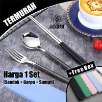 ราคา เกาหลีด้านเงินสแตนเลส ของพวกเขา304 หนาแบบพกพาชุดช้อนส้อม-เกาหลีช้อนส้อมตะเกียบชุดกล่อง-เกาหลีช้อนอาหารค่ําชุด (51301552441)