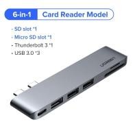 ราคา UGREEN ฮับ USB Type C แบบคู่ แปลง USB-C to Multi USB 3.0 Card Reader สำหรับ MacBook Pro Air Adapter Thunderbolt 3 (9658908526)