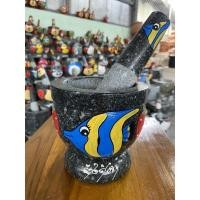 ราคา ครกหินทรงลึก ครกหินแท้ วาดลายปลา ขนาด 5.5 นิ้วพร้อมสาก (9052089578)