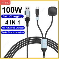 ราคา PD100W Super Fast สายชาร์จ 5 in 1 USB Type C ถึง IOS/Type C/ดูสายเคเบิลข้อมูลโทรศัพท์และนาฬิกาแม่เหล็กสายชาร์จไร้สายสายส่งข้อมูลสําหรับ IOS/Type C/นาฬิกา (42556411153)