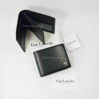ราคา Guy Laroche กระเป๋าสตางค์ผู้ชายใบสั้น สีดำ สามช่องแบงค์ หนังลาย ผิวด้าน โลโก้รมดำ หนังแท้100% (21693706442)