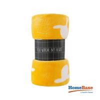 ราคา Homebase HL ผ้าห่มสักหลาดสํานักงานโพลีเอสเตอร์ H152xW127cm สีเหลือง (26524860687)