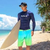 ราคา Swimming ➧ Men Surfing Clothing Water Sports Rashguar Diving Tops Long Sleeve UV Protection Swimwea (24125836357)