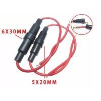 ราคา Fuse Holder กระบอกฟิวส์ 5x20MM 6x30MM กระบอกฟิวส์แก้ว กระบอกฟิวส์พร้อมสาย ขนาด 5*20mm / 6*30mm (19495855397)