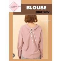 ราคา เสื้อเบลาส์คอเปิดด้านหลังแบบผูกเชือก Emsexcite (มือสองงานคัด สภาพใหม่) (41750068770)