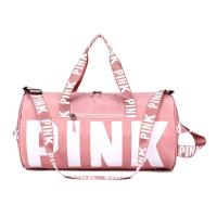 ราคา "Pink"กระเป๋าเดินทาง พิมพ์ลายตัวอักษร "สีชมพู" เหมาะกับการพกพา เล่นกีฬา เข้ายิม ฟิตเนส (23820891978)