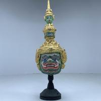 ราคา หัวโขนจำลอง ขนาดเล็ก 3 นิ้ว รูปหน้ายักษ์ ราคาถูก สภาพใช้ พร้อมขาตั้ง (27418549197)