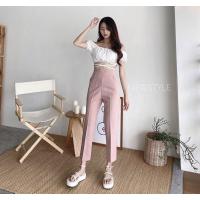 ราคา กางเกง 8 ส่วนเอวสูงซิปหลัง (6417140158)